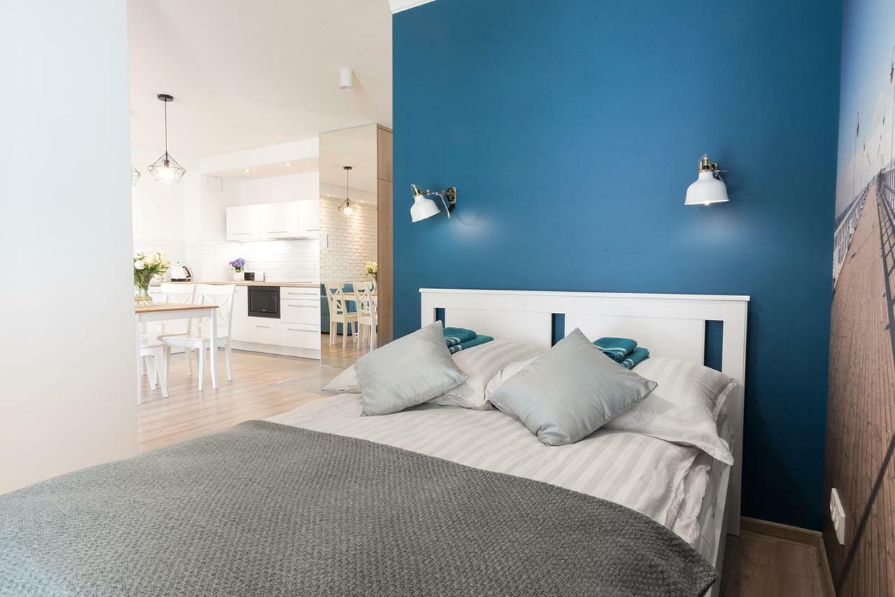 Blue Apartment In Vibrant Heart Of Gdynia Bagian luar foto